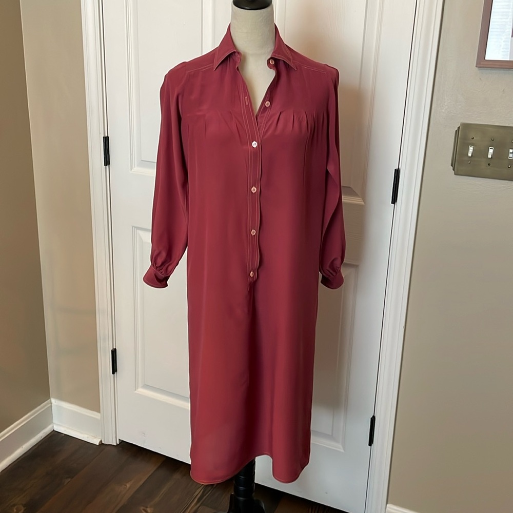 Vintage 100% Silk Shirt Dress by Su-Ho by Ayse Size 6
